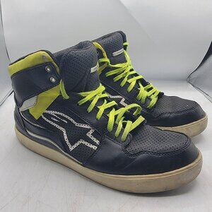 Alpinestars Stadium Riding Shoes Mens 10.5 Black Green Motorcycles Walking